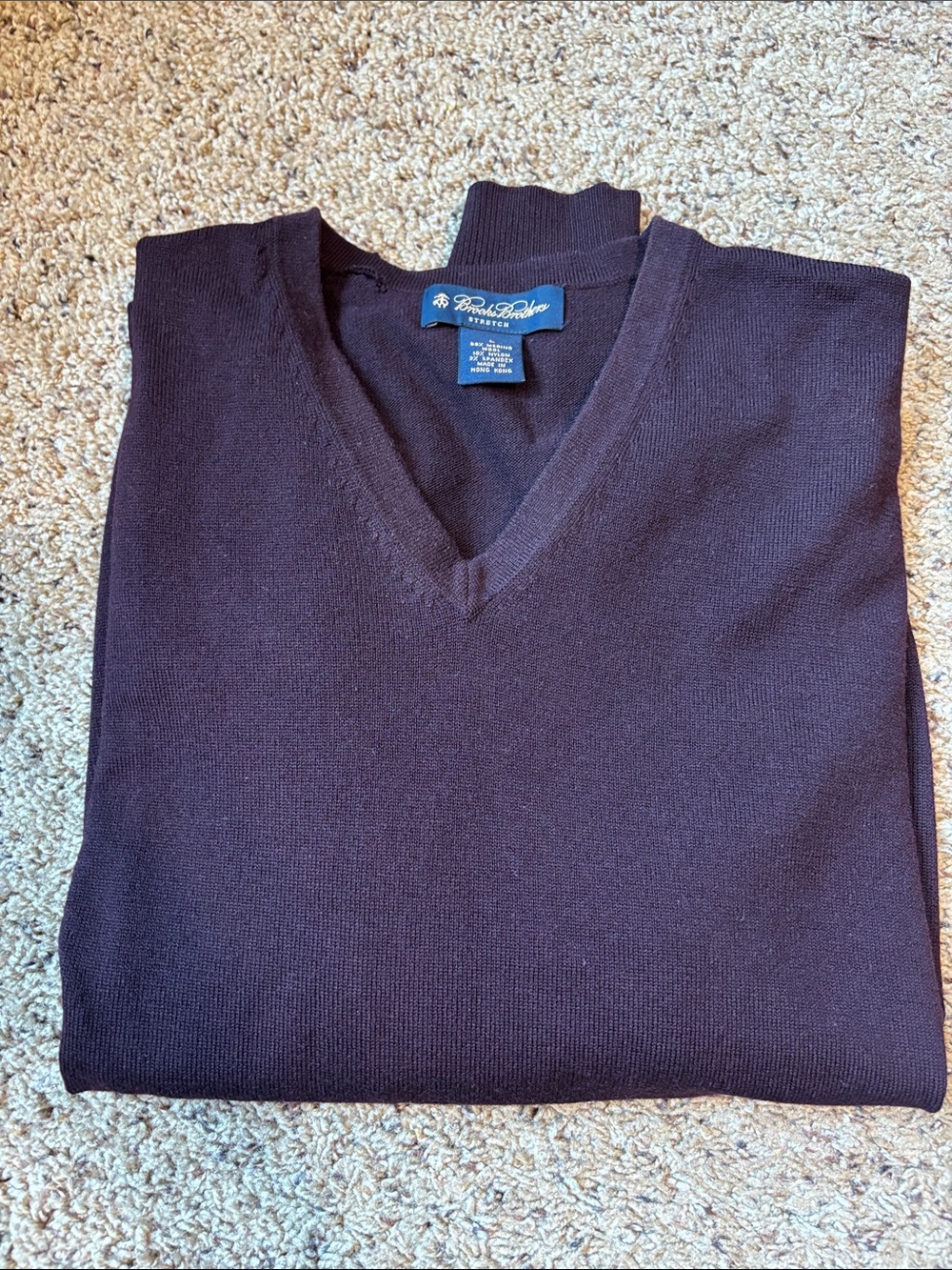Brooks Brothers Men's V-Neck Sweater in Deep Purple